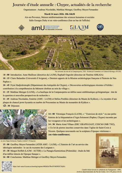 Journée d’études annuelle : Chypre, actualités de la recherche
