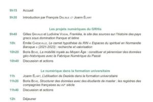 Programme de la JE